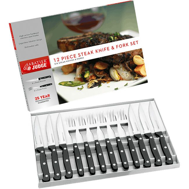 Judge Sabatier Steak Knife & Fork Set - 12 Piece