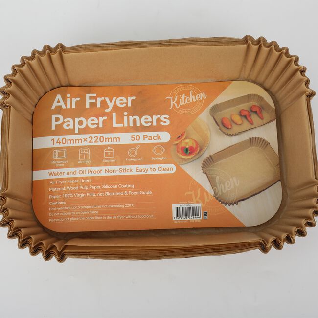 Disposable 50-Pack Rectangular Air Fryer Liners