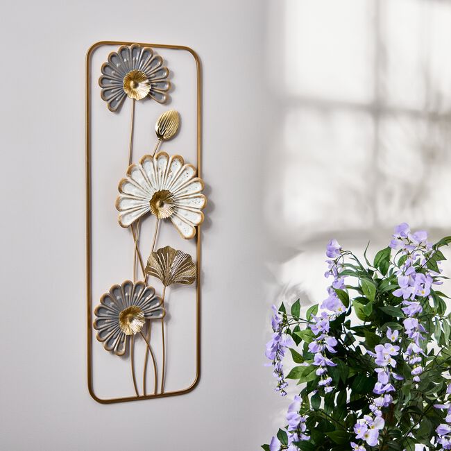 Daisy Floral Metal Wall Art 31.1cm X 89.5cm 