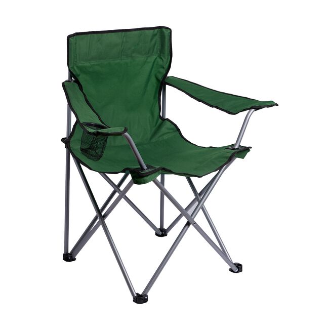 Folding Camping Chair With Cupholder Green