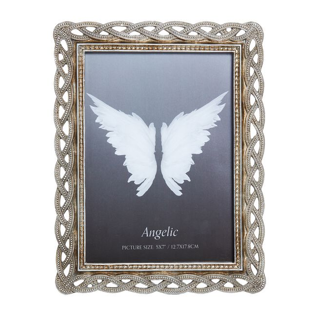 Angelic Scroll 5"x7" Photo Frame - Silver