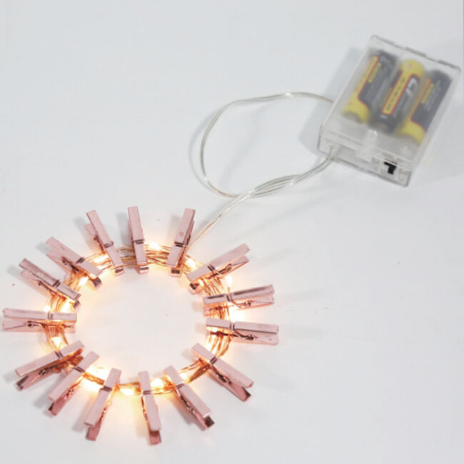 20 LED Rose Gold Photo Clips String Light