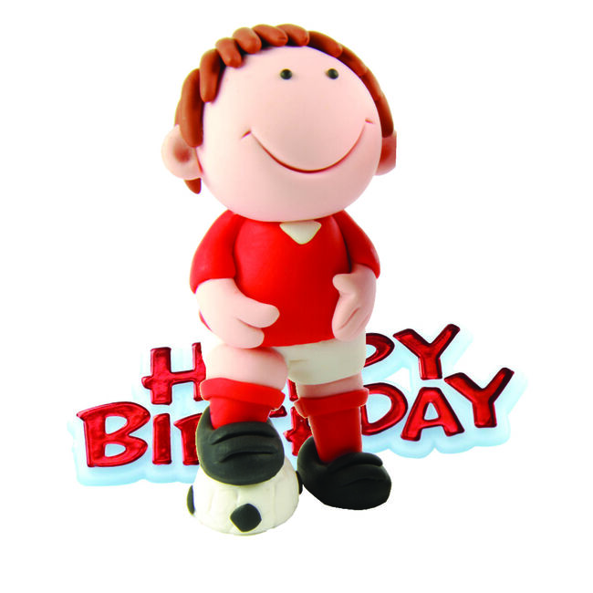 Happy Birthday Footballer Cake Topper