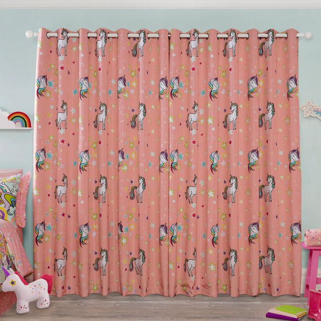 BLACKOUT & THERMAL GROOVY UNICORN 66x54 Curtain