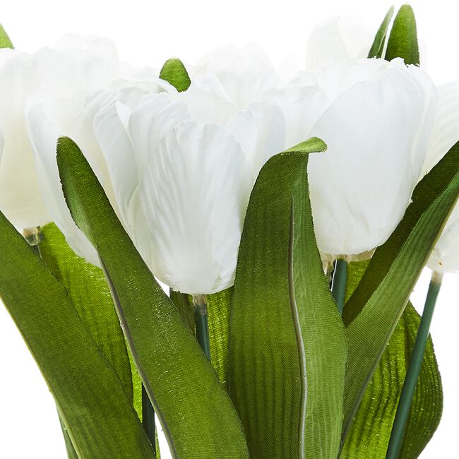 Artificial White Spring Tulips In Pot