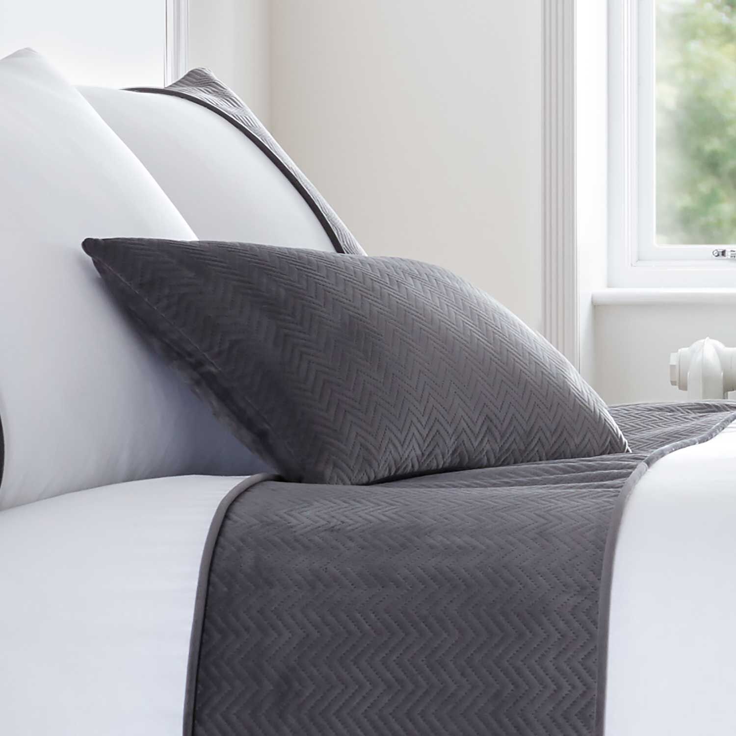 Grey hotsell bed cushions