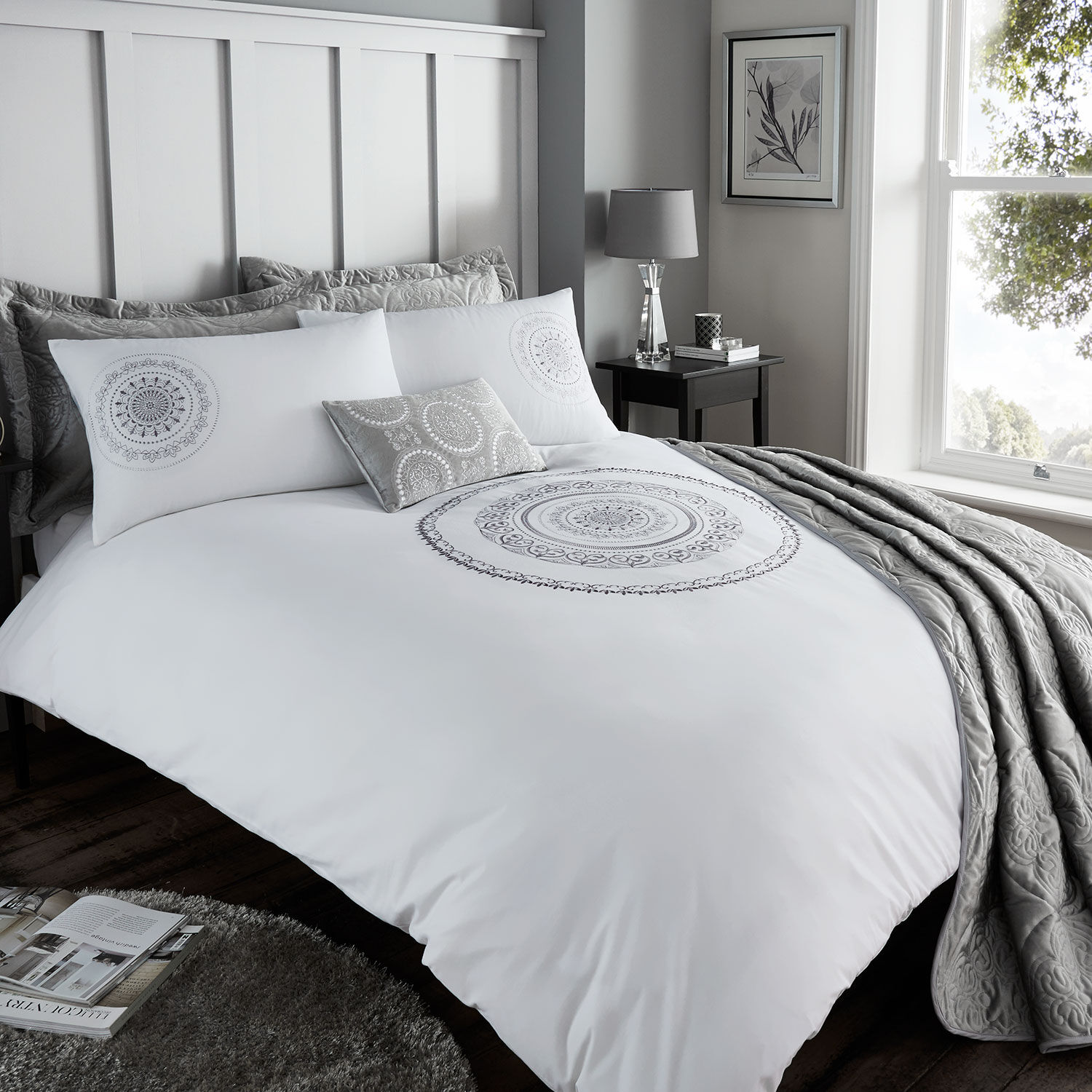 silver single bed covers