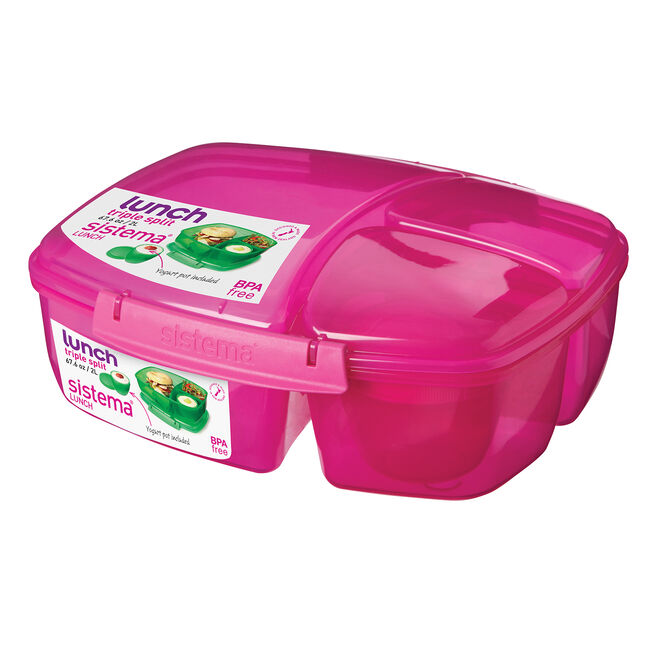 Sistema Triple Split Lunch Box with Yogurt Pot