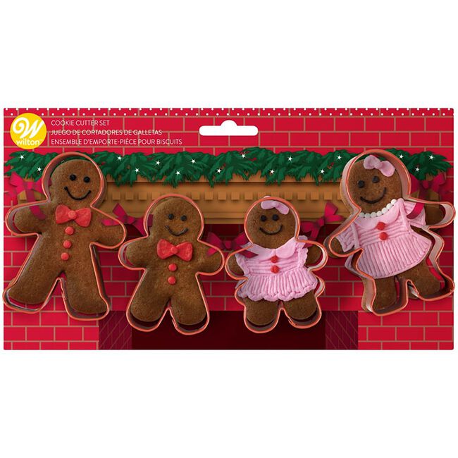 Wilton Gingerbread Family 4pc Metal Cookie Cutters
