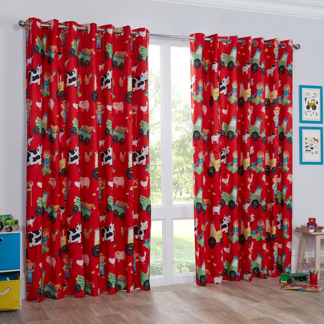 FARM LIFE RED 66x54 Curtain