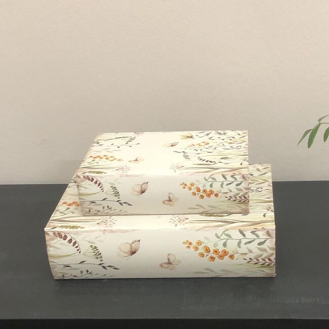 Set of 2 Botanical Meadows Book Storage Boxes