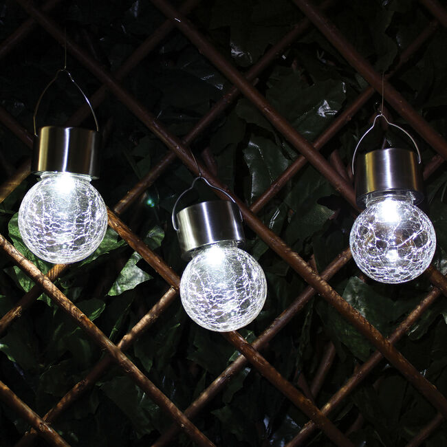 3 Hanging Crackle Ball Lights