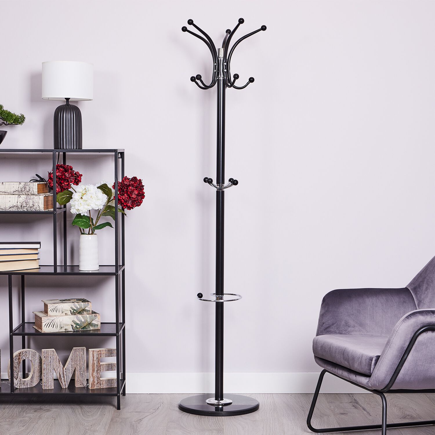 Black coat on sale hanger stand