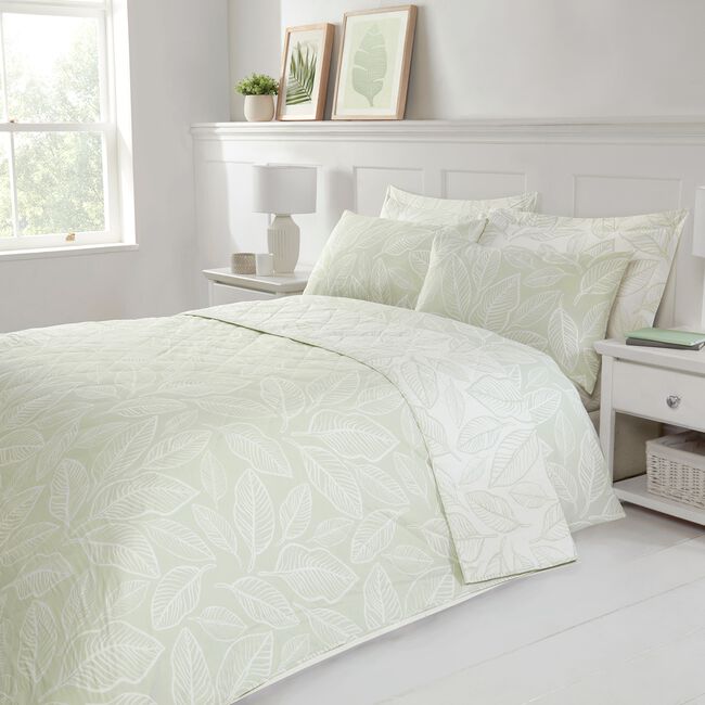 Nicole Day Elm Bedspread 200cm x 220cm - Sage