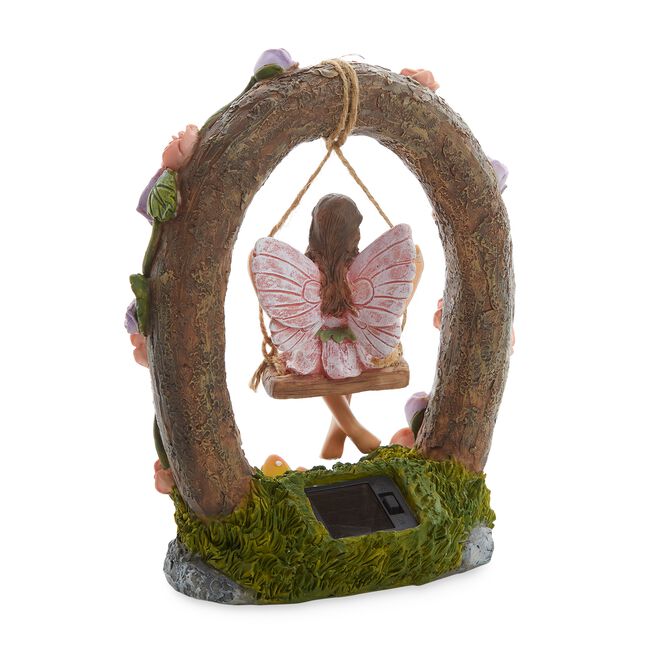 Garden Fairy On Swing Solar Light