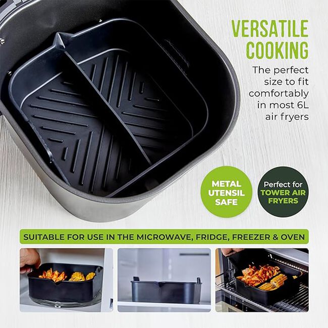 Tower Square Air Fryer Tray with Divider