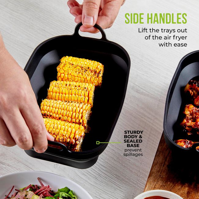 Tower Rectangular Foldable Air Fryer Tray - 2 Pack