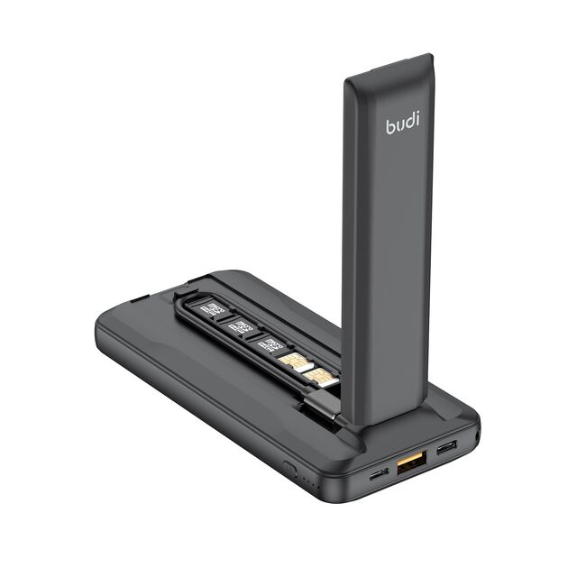 Budi Black 10000mAh Power Bank with Wireless 