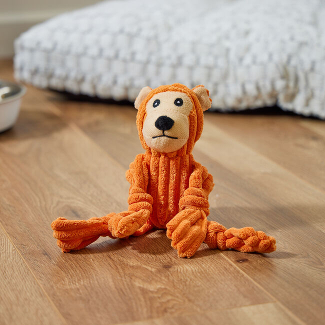 Plush Corduroy Monkey Dog Toy