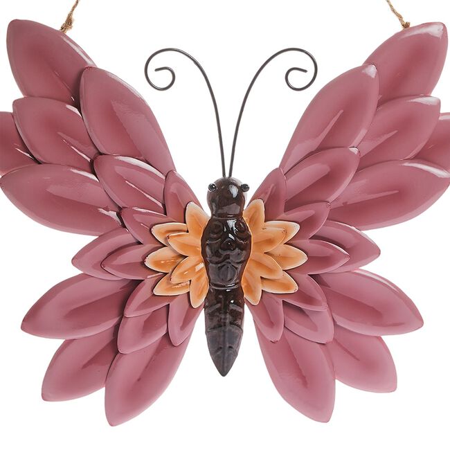 HANGING BUTTERFLY WALL DECORATION - PINK