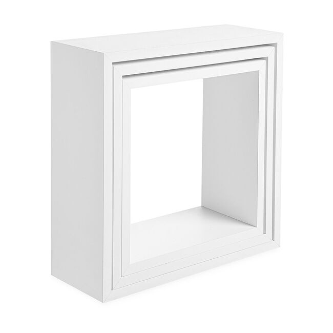 Bergen White 3 Set Cube Floating Wall Shelf Set