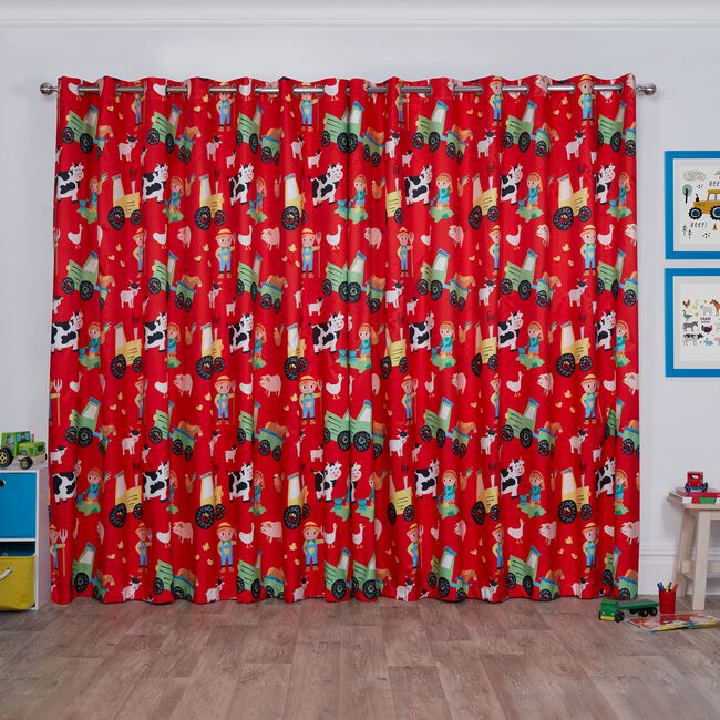 FARM LIFE RED 66x54 Curtain