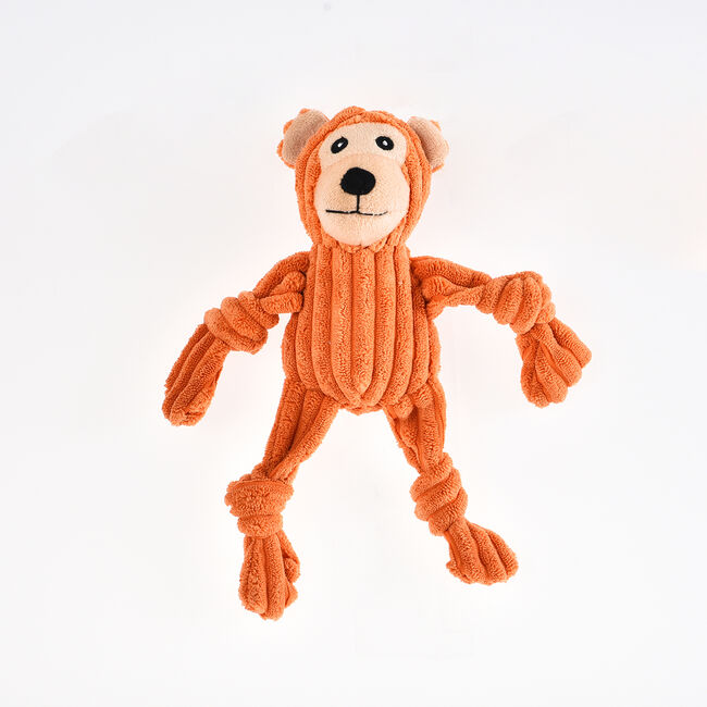 Plush Corduroy Monkey Dog Toy