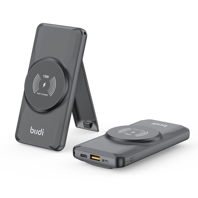 Budi Black 10000mAh Power Bank with Wireless 