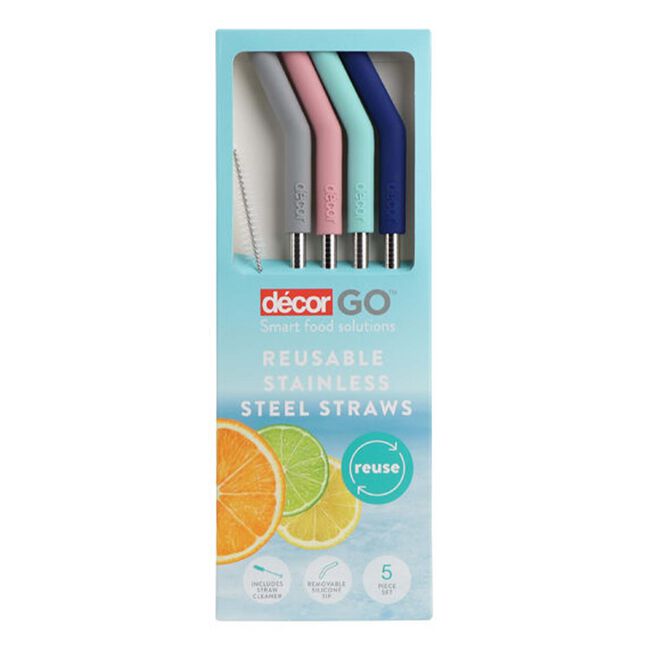 Decor Go 4 Stainless Steel Straws