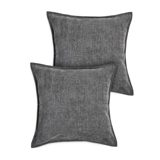 REVERSIBLE CHENILLE GREY 2PK 45X45 Cushion Covers