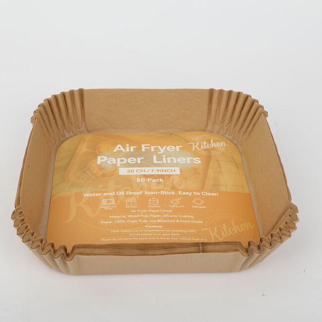 Disposable 50-Pack Square Air Fryer Paper Liners