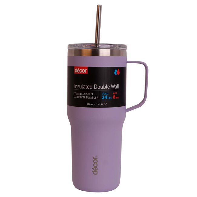 DECOR 880ml Lavender S/S Vacuum Travel Cup