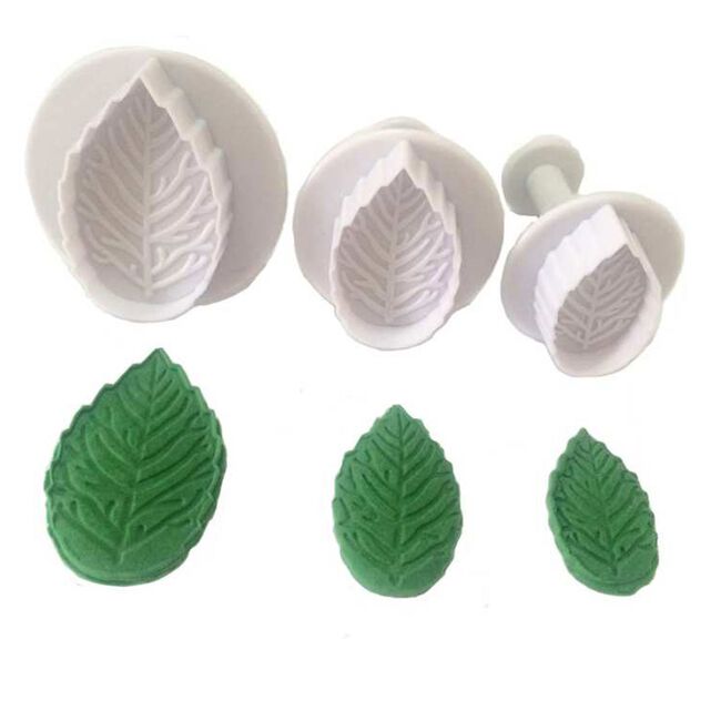 Mason Cash Rose Leaf Plunger Cutters 3Pc