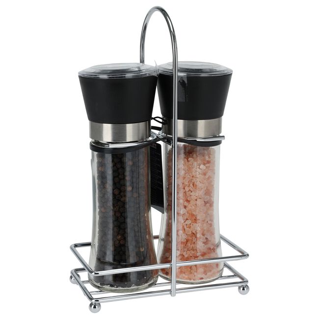 Salt & Pepper Grinder Set with Holder