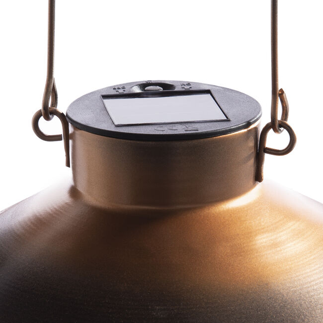 Copper Effect Hanging Solar Lantern 