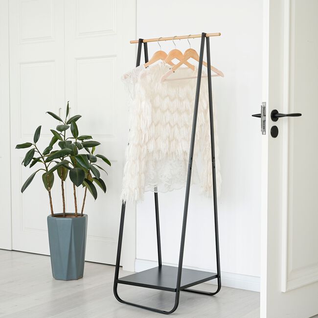 Northern Shore Clothes Rack Black With Shelf