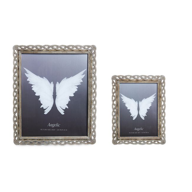 Angelic Scroll 5"x7" Photo Frame - Silver