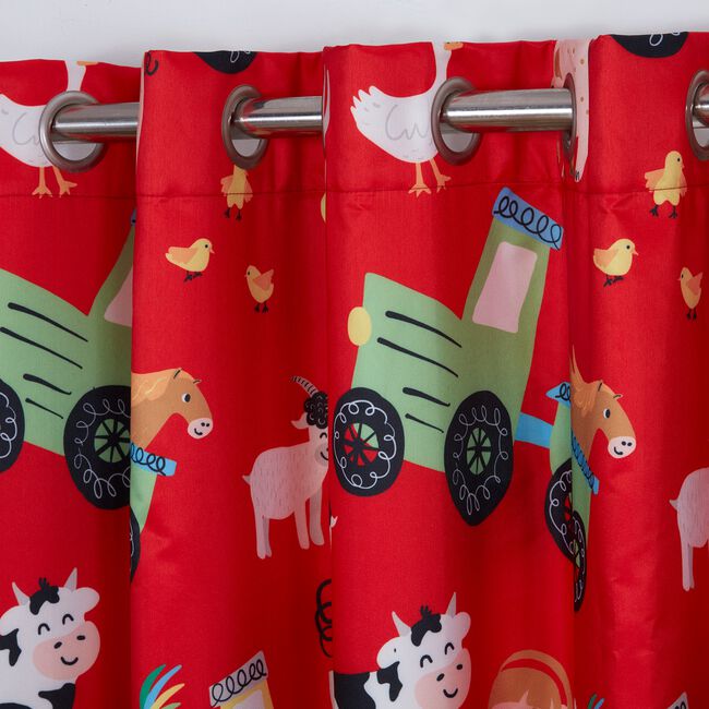 FARM LIFE RED 66x54 Curtain