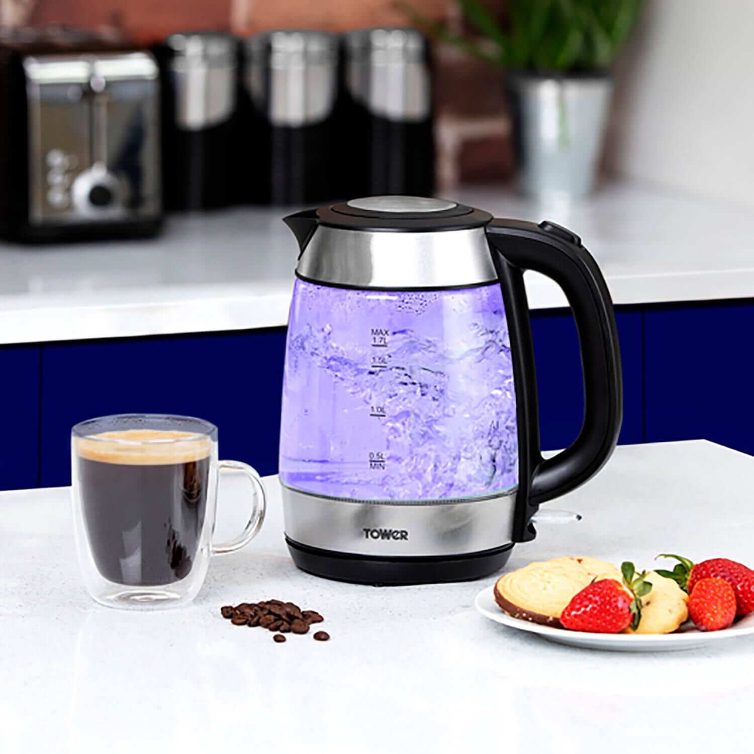 Sunbeam fashion cool blue glass kettle ke9500