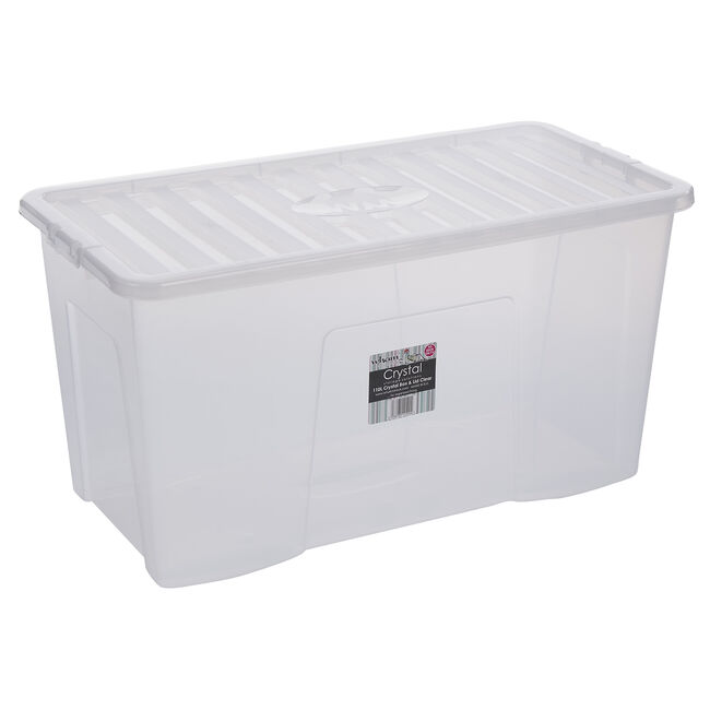 Crystal 110L Clear Storage Box & Lid