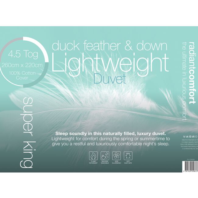 RADIANT COMFORT DUCK SINGLE Lightweight Duvet