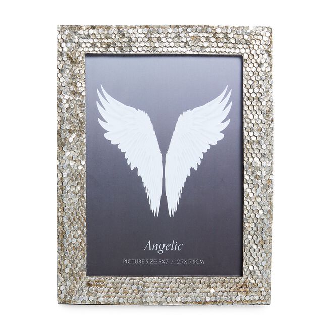 ANGELIC EMBOSSED 5x7" FRAME Silver