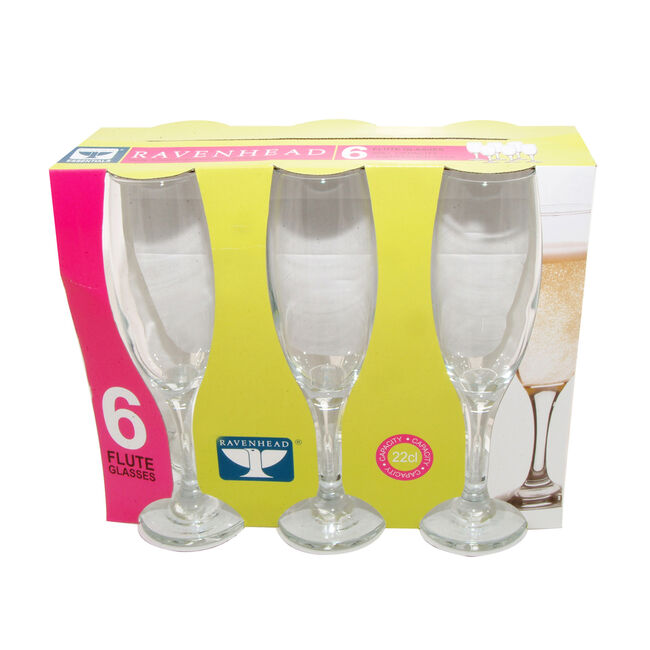 Essentials Champagne Flute Glasses 6 Pack
