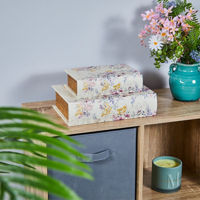 Set of 2 Fresh Florals Book Storage Box