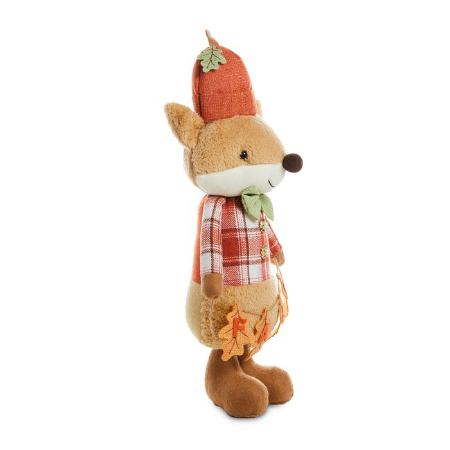 Standing Fox With Autumn Leaves Garland