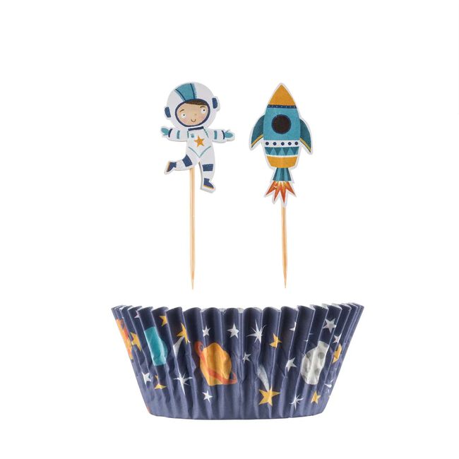 Mason Cash Space 48 Cupcake Cases & Cake Toppers