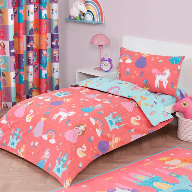 JUNIOR BED DUVET COVER Princess Mermaid