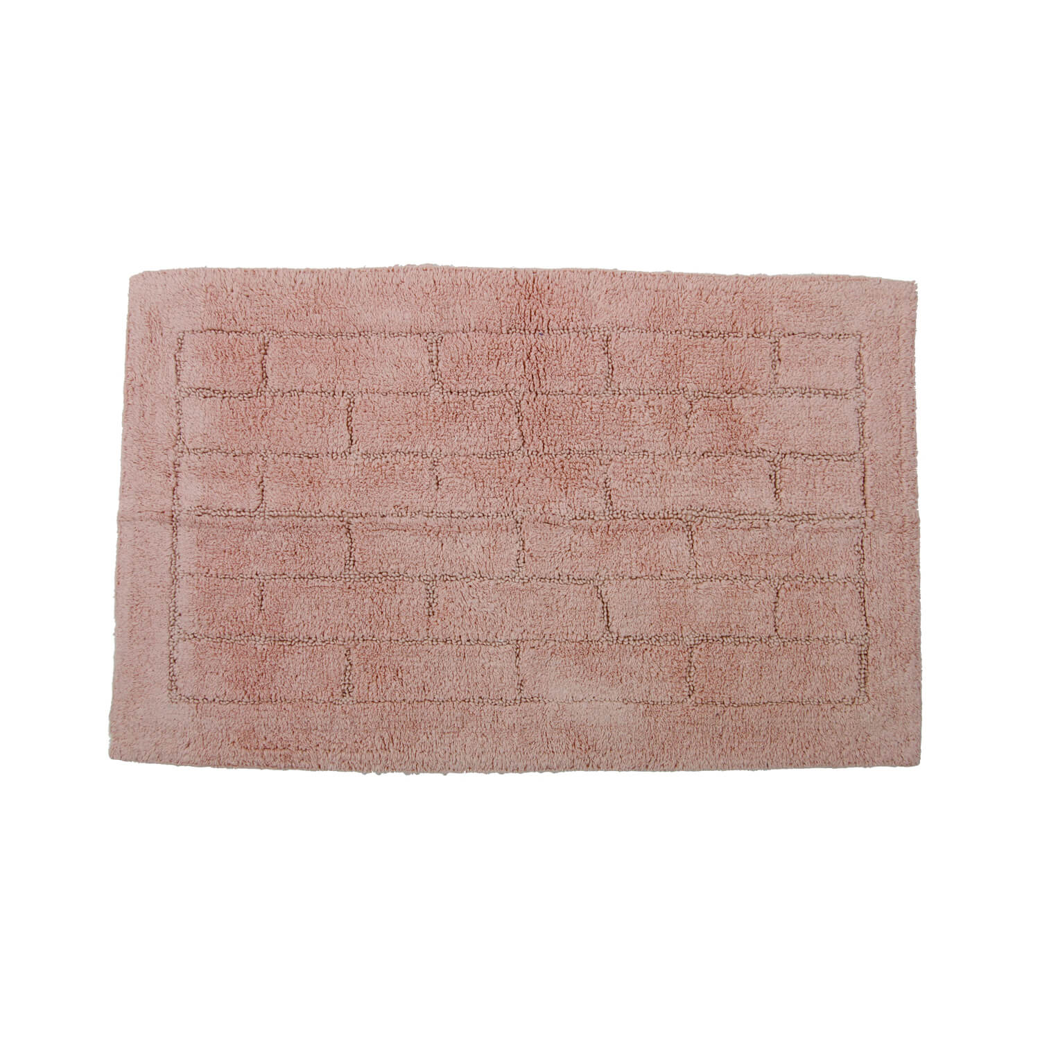 Cotton Brick Peach Bath Mat 50cm x 80cm Home Store + More